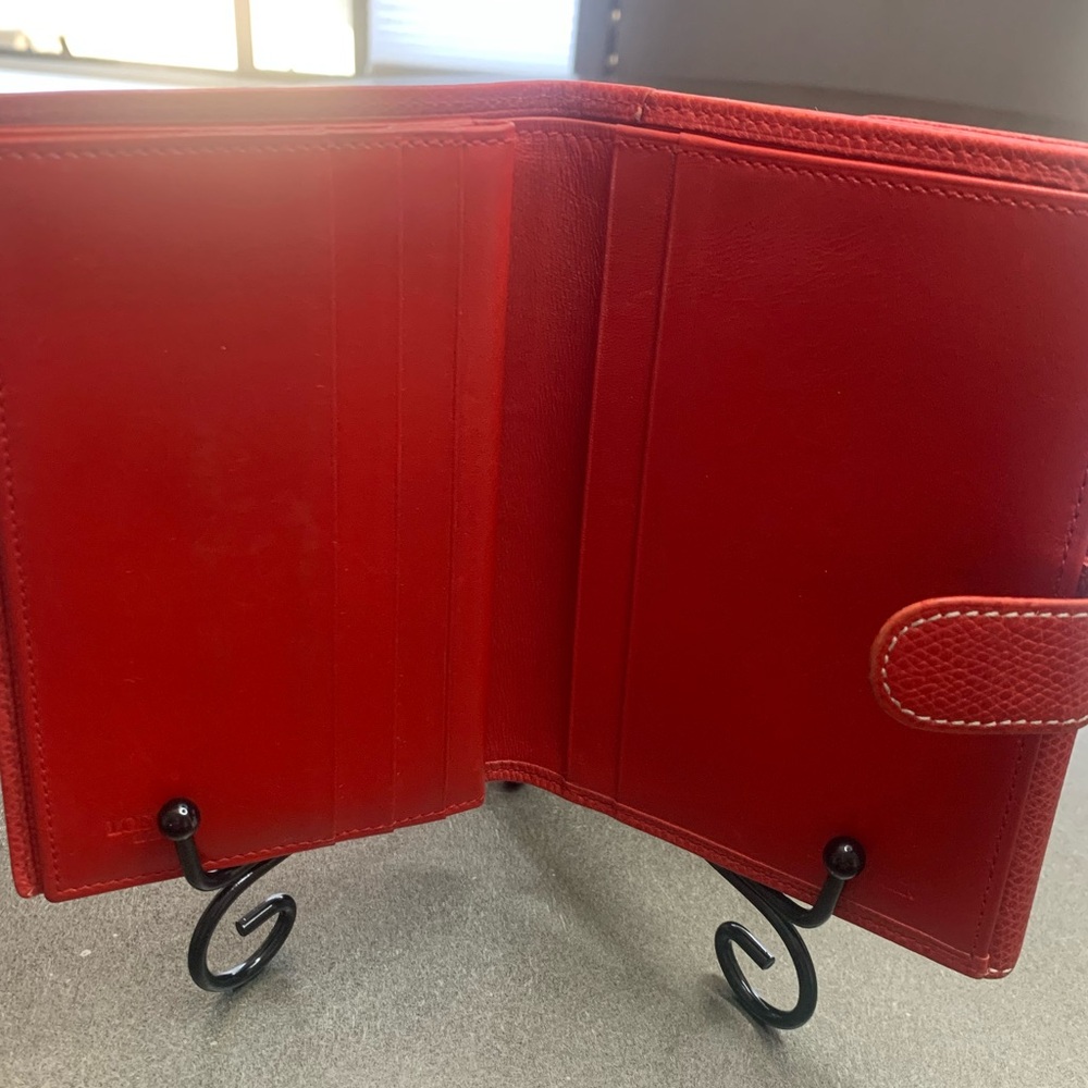 Loewe Anagram Tri-fold Compact Wallet Red Leather - EUC - Picture 8 of 11